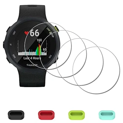 Afbeelding van iDaPro Displaybeschermfolie voor Garmin Forerunner 45 / 45S smartwatch + 4 delige oplaadaansluiting, 9H hardheid, gehard glas, displaybeschermfolie, eenvoudige installatie, stuks