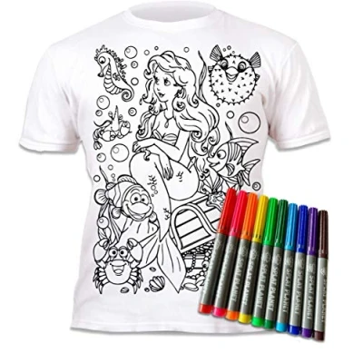 Afbeelding van Splat Planet Kleur in Meermin T shirt met 10 niet giftige wasbare magische pennen binnen en was uit (5 6 jaar)