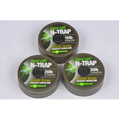 Afbeelding van Korda N Trap Semi Stiff coated Hooklink Weedy Green (20m) Maat : 30lb 13.6kg