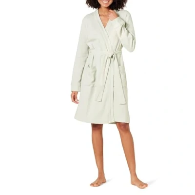 Afbeelding van Amazon Essentials Lichtgewicht gewafelde halflange badjas voor dames (verkrijgbaar in grote maten), jade groen, S