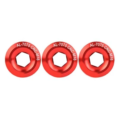 Afbeelding van Fiets Crank Bouten Aluminium Cap Plaat Cover Crankstel Schroef 3 Stks 18mm (rood)