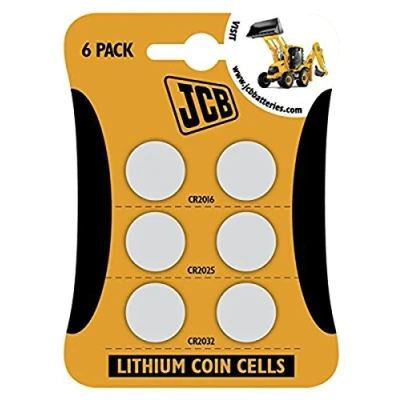 Afbeelding van JCB, Lithium knoopcel batterijen 2x CR2016, CR2025, CR2032 (Pack van 6)