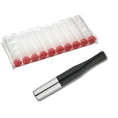 Afbeelding van DENICOTEA sigarettenhouder Zwart en Zilver kleur + 10 extra filters