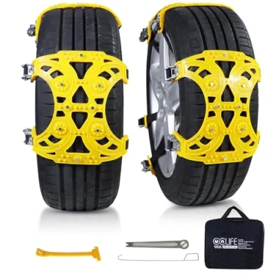 Afbeelding van CCLIFE sneeuwkettingen van hoogwaardig TPU, voor bandbreedte 175 275 mm, 6 stuks auto, universeel, de meeste auto&#039;s, SUV&#039;s, vrachtwagens