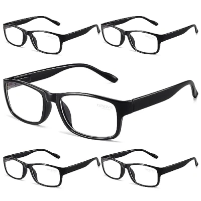 Afbeelding van Gaoye 5 Pack Reading Glasses Blue Light Blocking,Spring Hinge Readers for Women Men Anti Glare Filter Lightweight Eyeglasses (5 Black, 1.0)