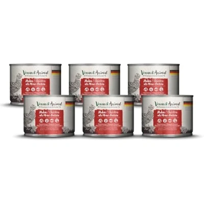Afbeelding van Venandi Animal Premium kattenvoer, monoproteïne kip, natvoer, natuurlijk en graanvrij 6 x 200 g (6 stuks)