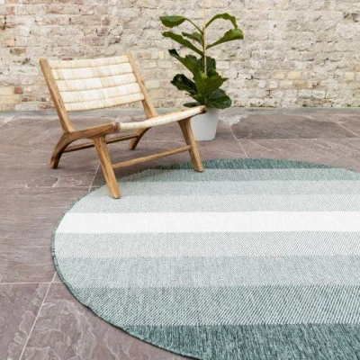 Afbeelding van Rond Buitenkleed Boa Groen/Wit dubbelzijdig EVA Interior 200 Ã ̃ (L)
