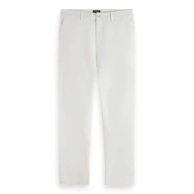 Afbeelding van Scotch &amp; Soda Heren Core Drift KatoenBlend Twill Chino Broek, Off White 0001, 31W / 30L