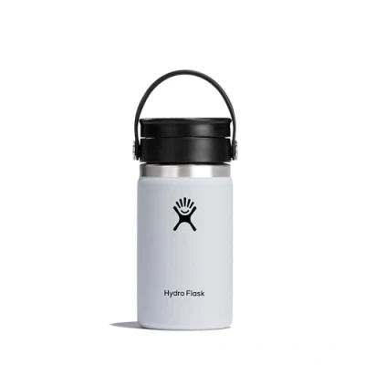 Afbeelding van Hydro Flask Reiskoffiefles 354 ml (12 oz) Vacuüm geïsoleerde roestvrijstalen reismok met lekvrij Flex Sip deksel BPA vrij Wide Mouth White