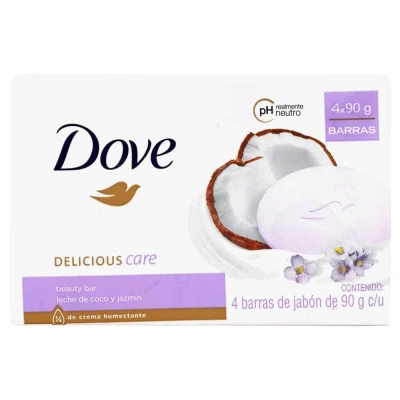 Afbeelding van DOVE Zeep Cocos &amp; Jasmijnblaadjes 4 x 90 gram