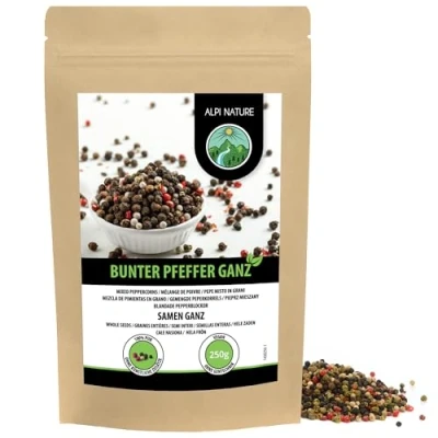Afbeelding van gemengde pepernoten (250g), peper 100% natuurlijk, zonder toevoegingen, veganistisch, peperkorrels gekleurd