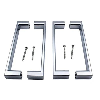 Afbeelding van KEABATH 2 paar Douche Deur Handvat knop, Chrome Glas Deurklink Pull 145mm gat naar voor Behuizing vervanging