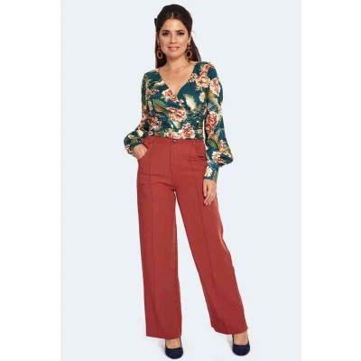 Afbeelding van Voodoo Vixen Rust Wijde broek M Rood