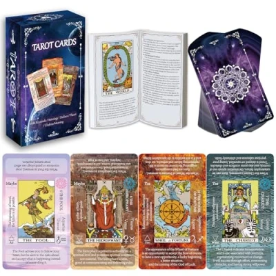 Afbeelding van IXIGER Tarot Kaarten Set met Gids Boek, voor Beginners, Deck Betekenissen Op Hen, Leren Waarzeggerij Spel Fluwelen Opbergtas