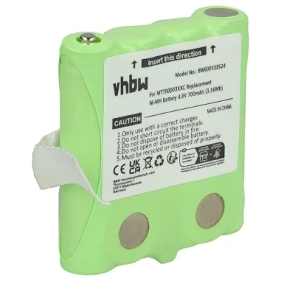 Afbeelding van vhbw Ni MH accu 700 mAh (4,8 V) compatibel met DeTeWe Outdoor PMR 8000, Simvalley WT 100 vervanging voor LH060 3A44C4BT, MT700D03XXC, PX 1755 walkietalkie