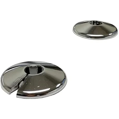 Afbeelding van E2trade 2 Chrome 15mm Radiator Pijp Gat Halsbanden Cover Radsnaps