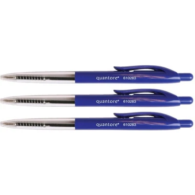 Afbeelding van 50x Balpen drukknop blauw medium