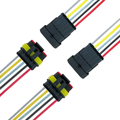 Afbeelding van QitinDasen 2 Set 5 Pin Waterdichte Auto Elektrische Connectoren, Verzegelde Connector Stekke Socket Kit met 16 AWG Voorbedraad, voor Vrachtwagen Boot