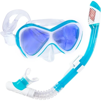 Afbeelding van Snorkelset Atlantis Abaco White/Turquoise met UV lens