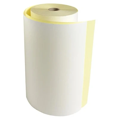 Afbeelding van Exacompta Ref. 52122E Doos met 6 rollen voor Telex breedte 210 mm x diameter 120 kern 25 2 chemische vouwen wit, geel, zelfkopiërend 57g/m² Lengte (+/ 2m) : 70 m