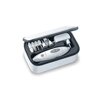 Afbeelding van Sanitas SMA 35 Elektrische nagelvijl Nagelfrees Manicure en Pedicure set 7 Opzetstukken Opbergtas Beschermkap 2 Standen Links rechts draaiend Jaar garantie Wit/zilver