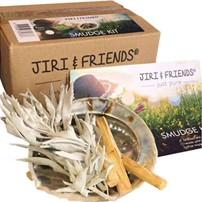Afbeelding van Smudge KIT Jiri &amp; Friends witte salie en Palo Santo Abalone schelp Fair Trade wierookset White Sage wierook