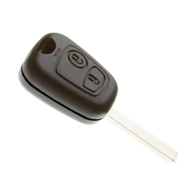 Afbeelding van JONGO Sleutelhoes met lemmet, compatibel Citroen C1, C2, C3, C3 Picasso, Peugeot 107 en Toyota Aygo, sleutelbehuizing afstandsbediening 2 toetsen