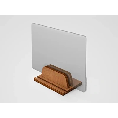 Afbeelding van Verticale laptopstandaard, notebook standaard, verticaal, notebookstandaard, made in EU (bruin)