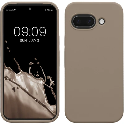 Afbeelding van kwmobile telefoonhoesje geschikt voor Google Pixel 9a Hoesje met siliconen coating Smartphone case in taupe