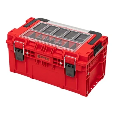 Afbeelding van Qbrick Systeem PRIME Gereedschapskoffer 250 Expert RED ULTRA HD Custom met organizer stapelbaar 535 x 327 277 mm 26 l IP66 5 inlays en 10 vakverdelingen