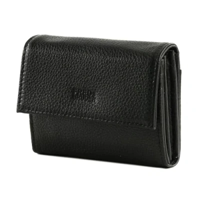 Afbeelding van FREDsBRUDER Leren Portemonnee My Old Friend Flap Wallet Black Zwart