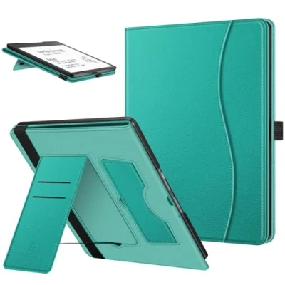 Afbeelding van Fintie Hoes voor Kindle Scribe 2024/2022 Kickstand Case met kaartenvak en automatische slaap/waakfunctie 10,2 inch 2024, jadegroen