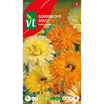 Afbeelding van Goudsbloemen Calendula Souci Bloemenzaden zeer gemakkelijk te kweken op alle gronden