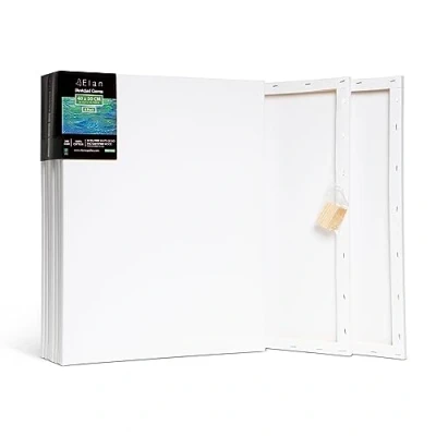 Afbeelding van Elan Gespannen schildersdoeken 40x50 CM, 6 Pack schildersdoeken, schilderscanvas bulk, schildersdoek voor volwassenen Blanco schilderscanvas, het schilderen kunstcanvas