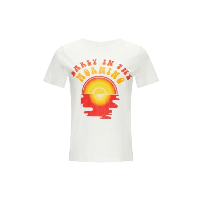 Afbeelding van QS MIT Front Tshirt print, Dames, Maat: Medium, Weiß