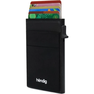 Afbeelding van Hëndig® Premium Pasjeshouder met Sleeve Mannen Zwart 8 pasjes + Briefgeld RFID Creditcardhouder en Vrouwen Uitschuifbaar Portemonnee Inc. Luxe Cadeauverpakking