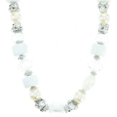 Afbeelding van Behave Ketting met parels, natuursteen en steentjes