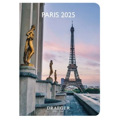 Afbeelding van DRAEGER PARIS Zakagenda 2025 Parijs 11,5 x 16 1,2 cm rooster van januari tot december hardcover bladwijzer 7 talen 1 week op 2 pagina&#039;s FSC® gecertificeerd papier