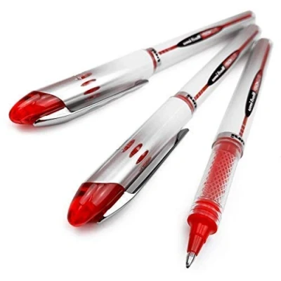 Afbeelding van Uni Ball Vision &quot;Elite UB 200&quot; balpen met vloeibare inkt, 3 stuks rood
