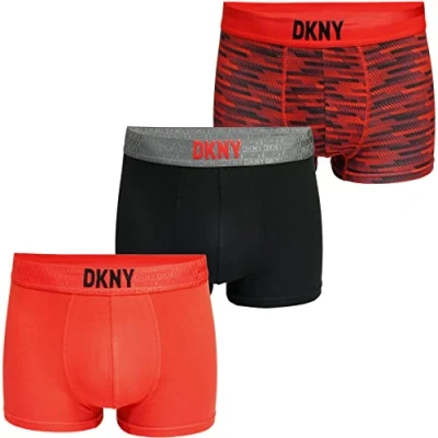Afbeelding van DKNY Boxershorts voor heren (verpakking van 3), Naperville Zwart/Print/Rood, S