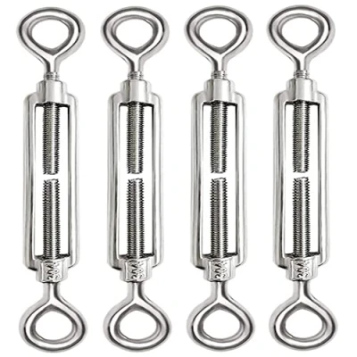 Afbeelding van 4 stuks kabelspanners roestvrij staal M8 spanslot draadspanner 304 verstelbaar ogen en voor kabelspanhaken
