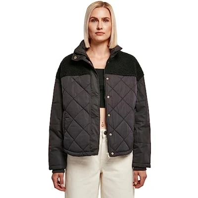 Afbeelding van Urban Classics Gewatteerde jas, Dames, Maat: 5XL, Black