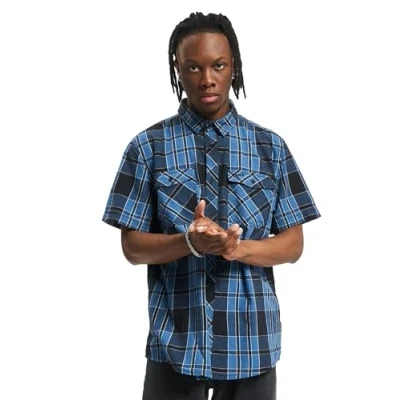 Afbeelding van Brandit Roadstar Overhemd, Heren, Maat: Large, Indigo checked