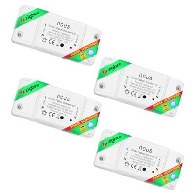 Afbeelding van ZigBee schakelaar Nous L6Z Alexa lichtschakelaar, inbouw, Tuya smart Home met timer, doe het zelf led radiografische, lichtrelais, Google Assistant, 2MQTT (Zigbee, Pack of 4)