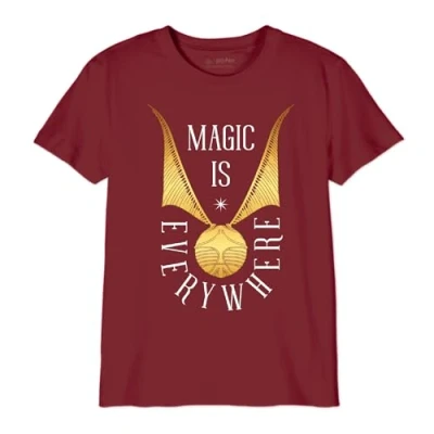 Afbeelding van HARRY POTTER &quot;Magic is Evertwhere&quot; BOHAPOMTS160 T shirt voor jongens, bordeauxrood, maat 10 jaar, Bourgondië, Jaar