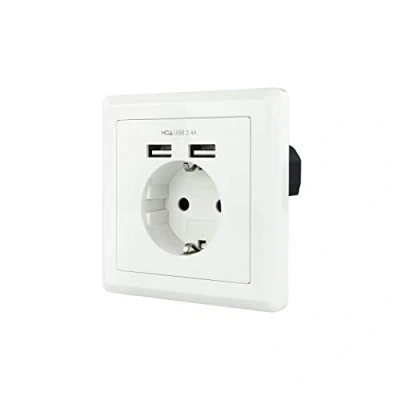 Afbeelding van Wandstopcontact met 2 USB Poorten TooQ Base de enchufe pared tipo schuko con tomas Max....