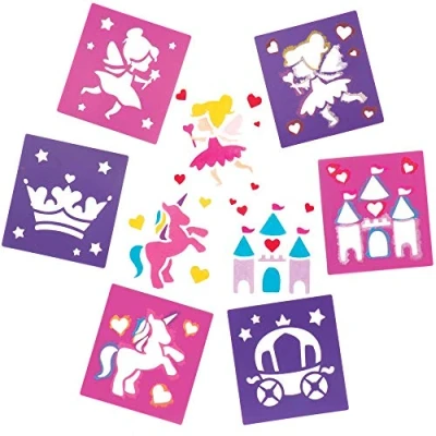 Afbeelding van Baker Ross Elf prinsesjablonen voor kunsthandwerk nieuw speelgoed kinderen, perfecte party, beute of grabbelzak (verpakking van 6)