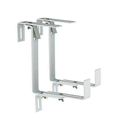 Afbeelding van Dehner Professionele bloembakhouder voor buisleuningen, 2 stuks, metaal, wit