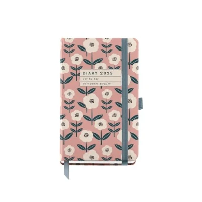 Afbeelding van Miquelrius Kalender 2025, jaarplanner, 90 x 140 mm, dagoverzicht, omslag van gelamineerd karton, spiraalbinding, rubberen bandsluiting, papier 80 g/m², Spaans, Engels en Portugees, Bloom