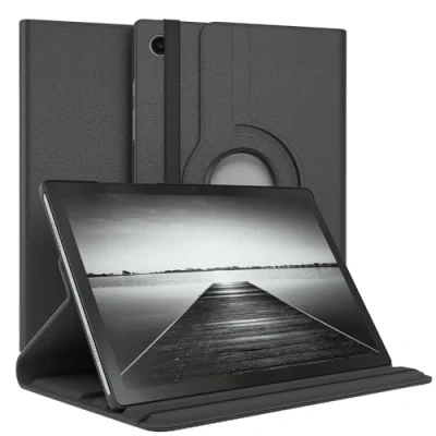 Afbeelding van EAZY case Tablethoes voor Samsung Galaxy Tab A8 10.5 LTE Beschermhoes 10,5 inch Cover Roteerbare hoes Tri fold Flip 360 draaibaar met standaardfunctie Hoesje Kunstleer Zwart
